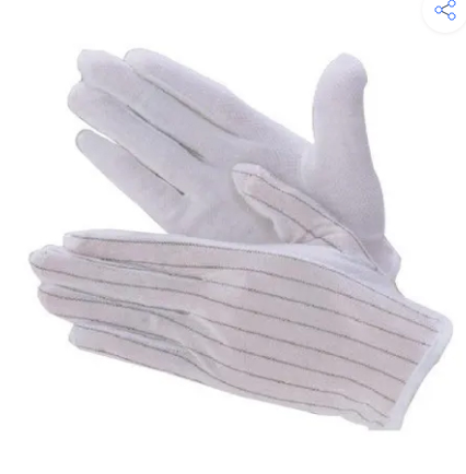 MS White Rubber ESD Dotted Gloves